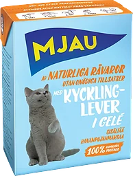 Kattmat Kycklinglever i gelé 380g Mjau