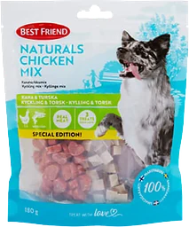 Hundsnacks Naturals kyckling mix 180 Gram Best friend