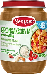 Grönsaks & kycklinggryta med vitlök Från 8m 190g Semper