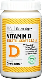 Vitamin D Kosttillskott 100st ICA Hjärtat
