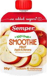 Smoothie Äpple & banan Från 6m 90g Semper