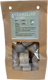 Värmeljus grå 15p plastkopp