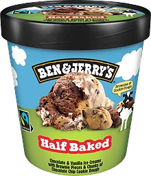 Glass Chocolate & vanilla half baked 465ml Ben & Jerrys