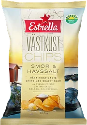 Västkustchips Smör & Havssalt 180g Estrella