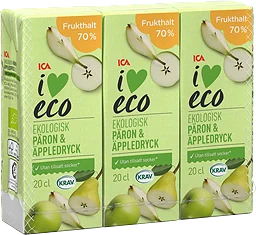 Fruktdryck Päron & äpple 20cl 3-p ICA I love eco
