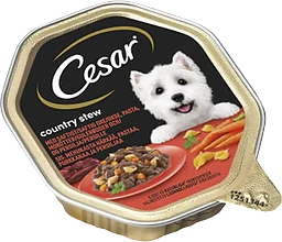 Hundmat Country kitchen mini fillets Oxkött pasta & morötter 150g Cesar