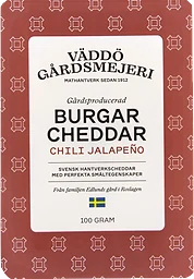 Burgarcheddar Chili Jalapeño 100g Väddö Gårdsmejeri