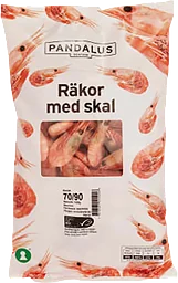 Räkor med skal 70-90st/kg Fryst 1kg Pandalus