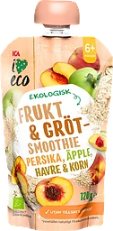 Frukt & grötsmoothie periska & äpple från 6m 120g ICA I love eco