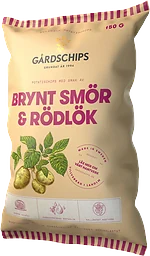 Potatischips Brynt smör & rödlök 150g Gårdschips