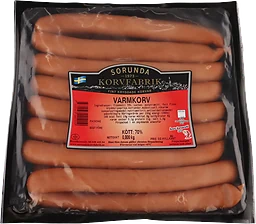Varmkorv 70% Kötthalt 800g Sorunda Korv