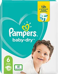 Blöjor BabyDry S6 13-18kg 39p ValuePack Pampers