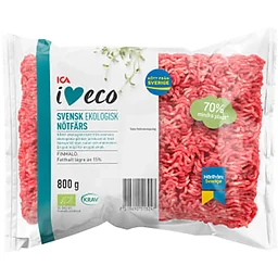 Nötfärs 12% 800g KRAV ICA I love eco