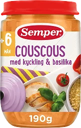 Couscous med kyckling & basilika Från 6m 190g Semper
