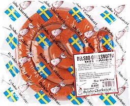 Korv Grillsnurra Ost Bacon 650g Delsbo Charkuteri