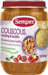 Barnmat Couscous kyckling & basilika 6 Mån