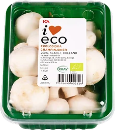 Champinjoner Ekologiska 250g KRAV Klass 1 ICA i love eco