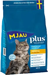Torrfoder plus+ kastrerad innekatt Kyckling 800g Mjau