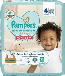 Byxblöjor Premium Protection Pants Strl 4 9-15kg 31p Pampers
