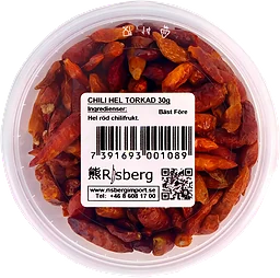 Chili Torkad Hel Piripiri 30g Risberg
