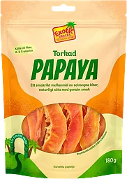 Papaya Torkad 180g Exotic Snacks