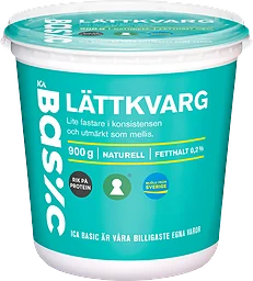Lättkvarg Naturell 0,2% 900g ICA Basic