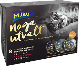 Kattmat Lax Kalkon Lamm 8-p 680g Mjau