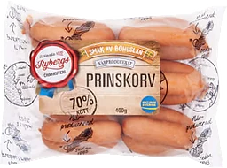 Prinskorv 70% Kötthalt 400g Rybergs