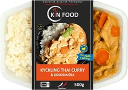 Thai Kyckling thai curry och kokosmjölk med ris 500g Kin Food