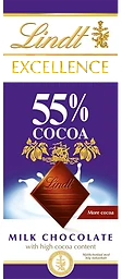 Chokladkaka Excellence Mjölkchoklad 55% kakao 80g Lindt
