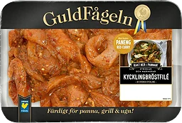 Kycklingbröstfilé strimlad paneng red curry 600g Guldfågeln