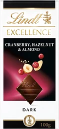 Chokladkaka EXCELLENCE Tranbär Hasselnöt Mörk 100g Lindt