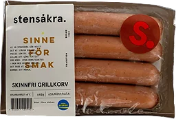 Grillkorv Skinnfri 65% Kötthalt 640g Stensåkra
