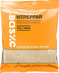 Vitpeppar malen 70g ICA Basic