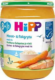 Morot & fiskgryta med ris 8m 190g Hipp