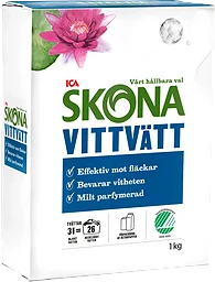 Tvättmedel Vittvätt Morgonsol 1kg Miljömärkt ICA Skona