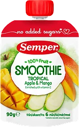 Smoothie tropisk Äpple & mango Från 6m 90g Semper