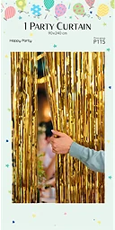 Fransgardin i guld 90x240cm Happy Party