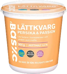 Kvarg Persika & Passion 0,2% 900g ICA Basic