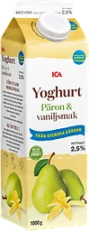 Yoghurt Päron Vanilj 2,5% 1000g ICA