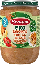 Barnmat Sötpotatis, kyckling & linser 8 Mån Eko