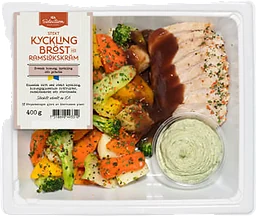 Kycklingbröst Rotfrukter Ramslökskräm Rödvinssås 402g ICA Selection