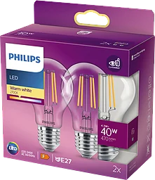 LED-lampa 40W E27 2-pack