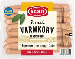 Varmkorv 62% Kötthalt 720g Scan