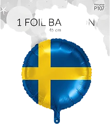 Folieballong Svensk Flagga 1-p Happy Party