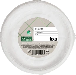 Assiett 18Cm Flat Vit
