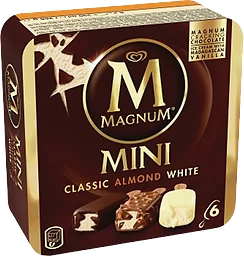 Glass Mini Classic Almond & White 6-p Magnum