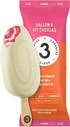 Glasspinne Hallon & Vit Choklad 1-p Tre Vänners Glass