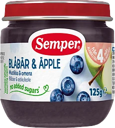 Blåbär & äpple 4m 125g Semper