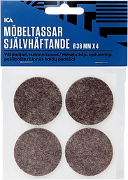 Möbeltassar självhäftande 38mm 4p Brun ICA